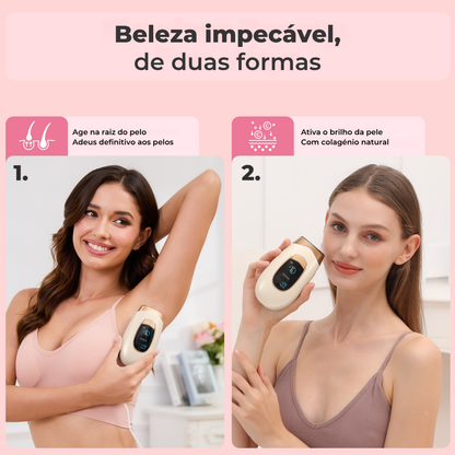 Lumina da Lumisilk proporciona beleza impecável: remove os pelos pela raiz e ativa o brilho natural com colágeno.